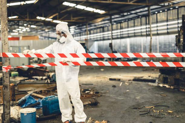 Professional Biohazard Cleanup technician working in Monroe, NC